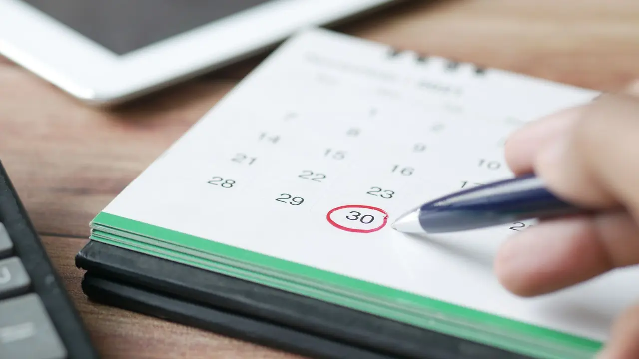 Calendrier et échéance de fin d’année