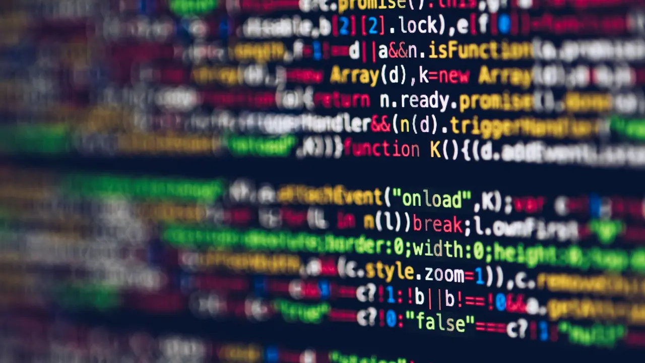 Code source d’un logiciel affiché à l’écran