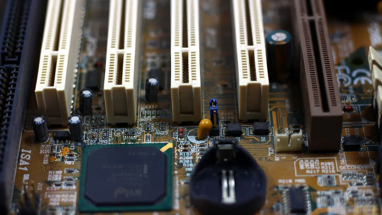Circuit électronique en gros plan